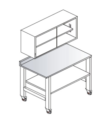 MESA DE TRABAJO DE 0.90 M. DE FRENTE, 0.75 M. DE FONDO Y 0.75 M.